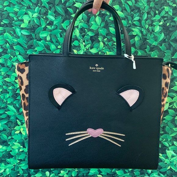 Kate Spade Run Wild Leopard Hayden Black Satchel - Picture 8 of 8